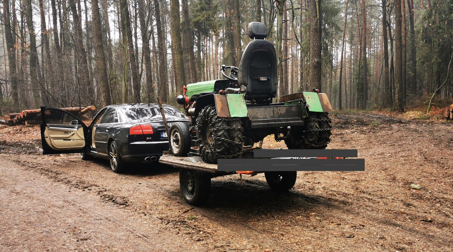 Traktor ciągnik rolniczy z przyczepą sam silnik fiat 126p do lasu żuk