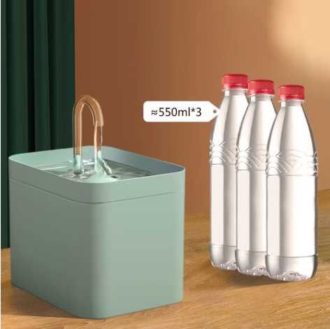 Автоматичний фонтан для котів/собак (1.5 л, USB, білий прозорий)