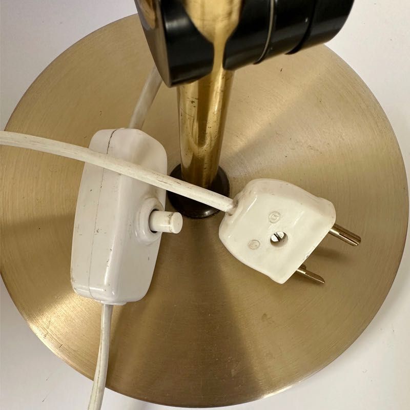 Mosiężna lampa biurkowa bankierka