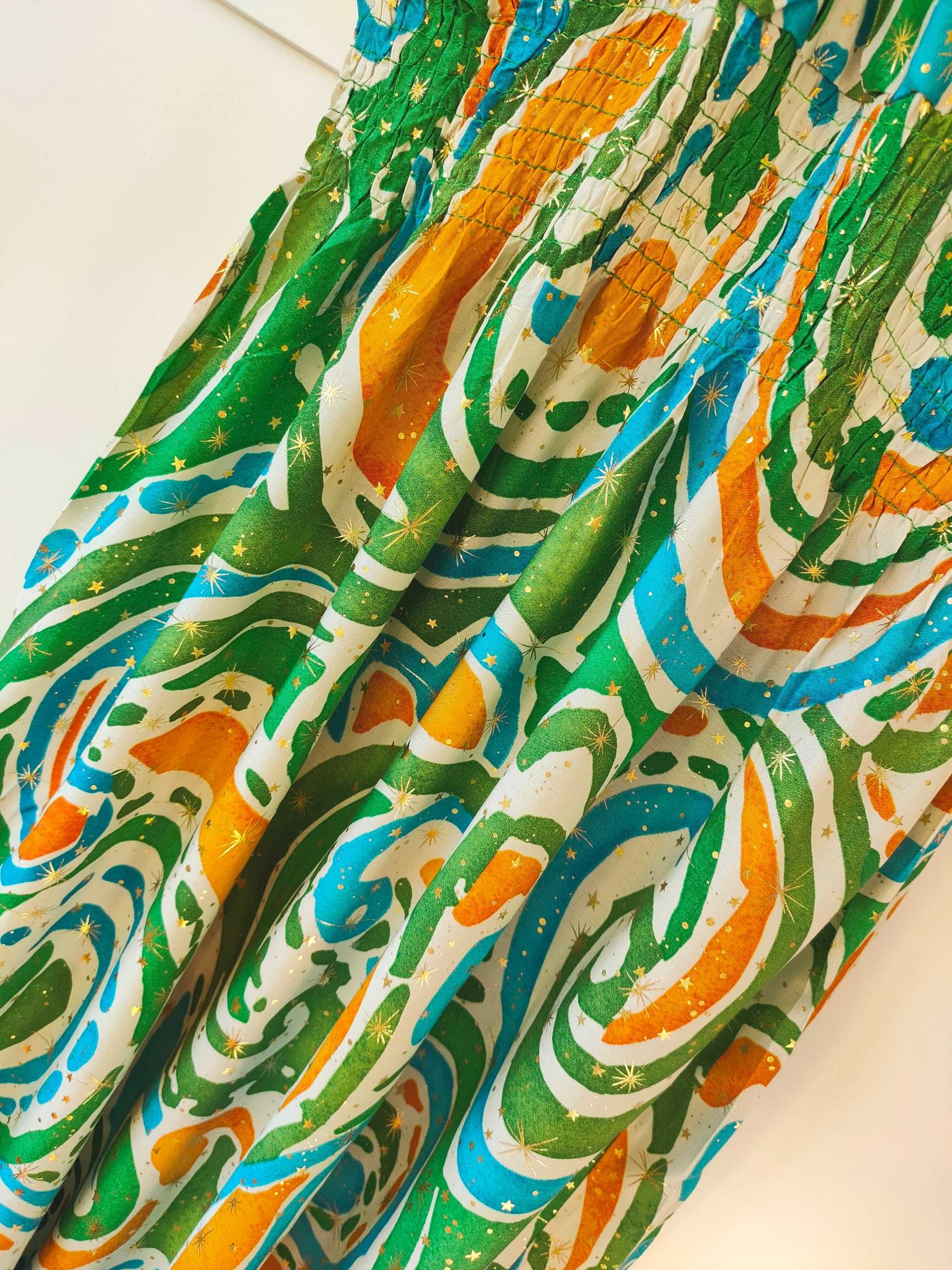 Piękna sukienka maxi oversize boho bawełna L XL