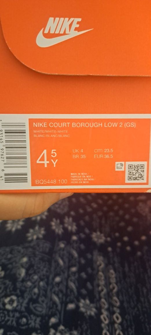 Ténis Nike originais Court Borough Low 2 Tam.36,5 Brancos NOVOS