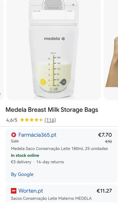 Sacos Conservação Leite Materno: Novos! Medela, Tommee Tippee, etc