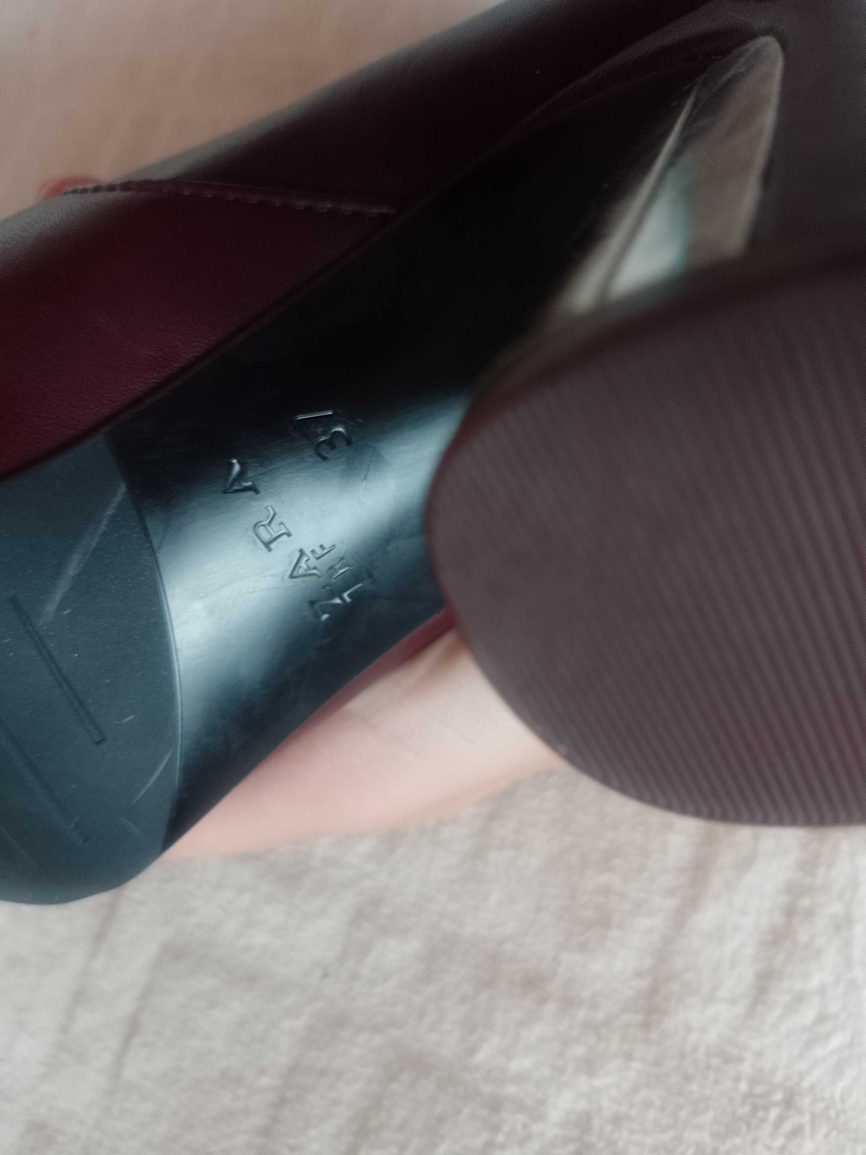 (37) ZARA/Bordowe/ fioletowe Botki z Madrytu,