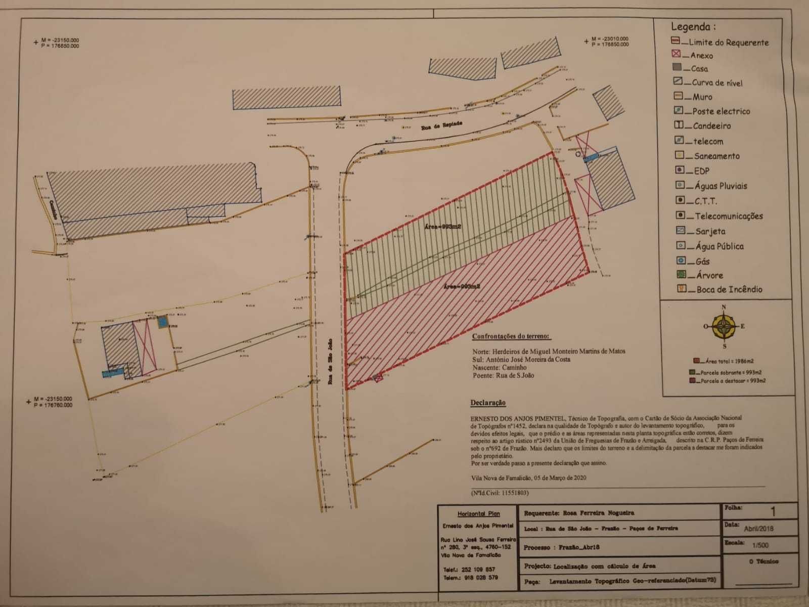 Terreno Urbano para Construção 1000m2 - Frazão/Paços de Ferreira