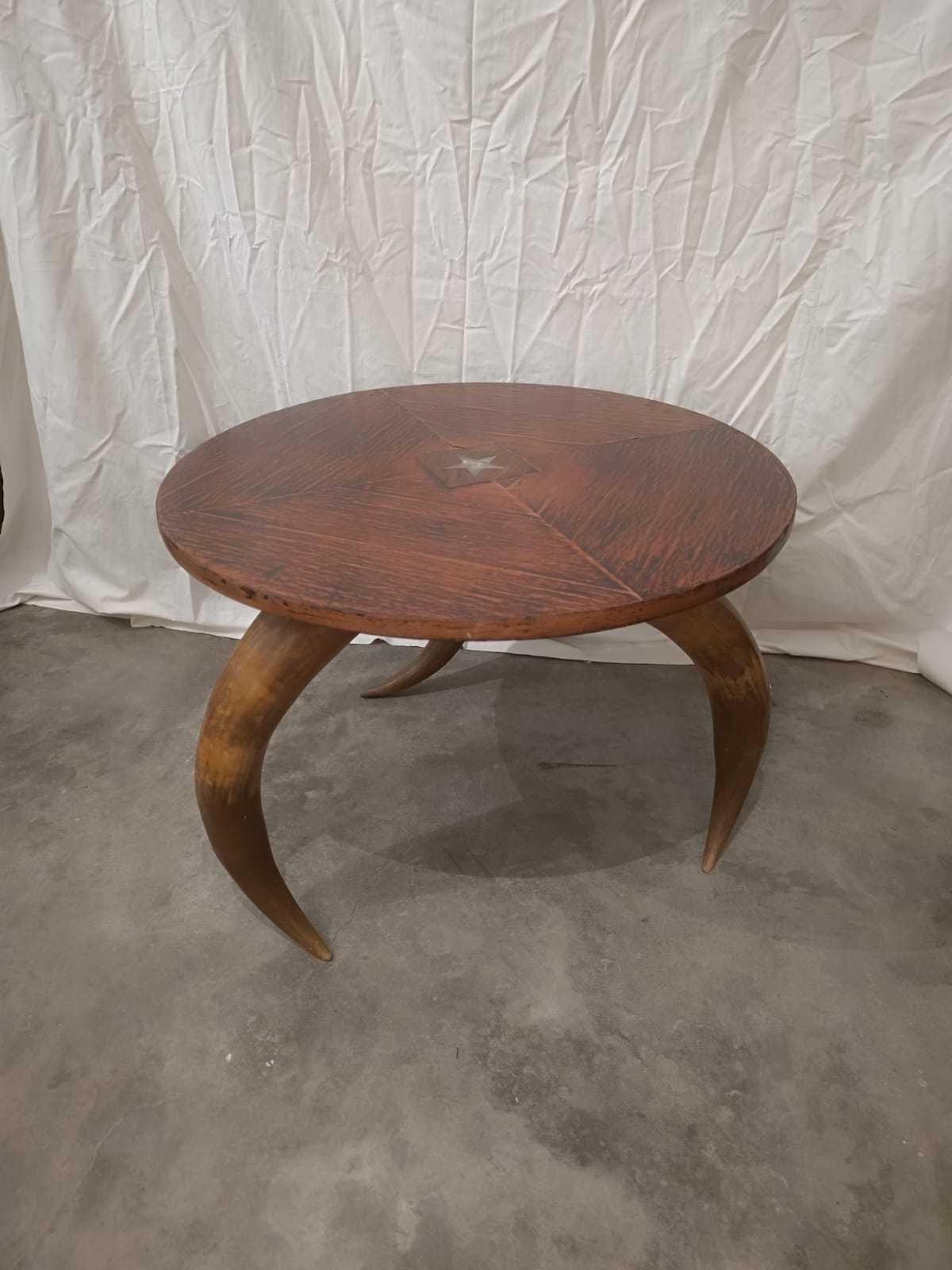 Mesa apoio chifre corno, vintage África