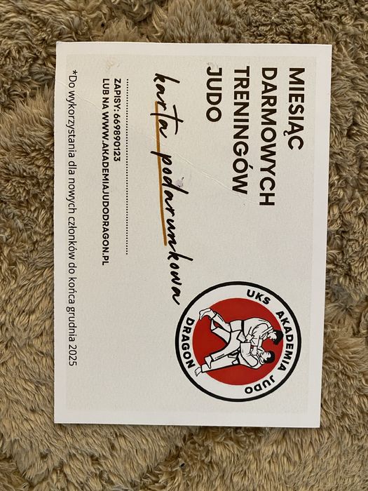 Karta podarunkowa Judo Dragon