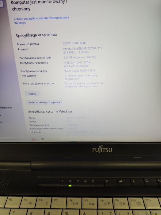 Laptop Fujitsu Siemens Intel i5 dysk SSD matryca HD