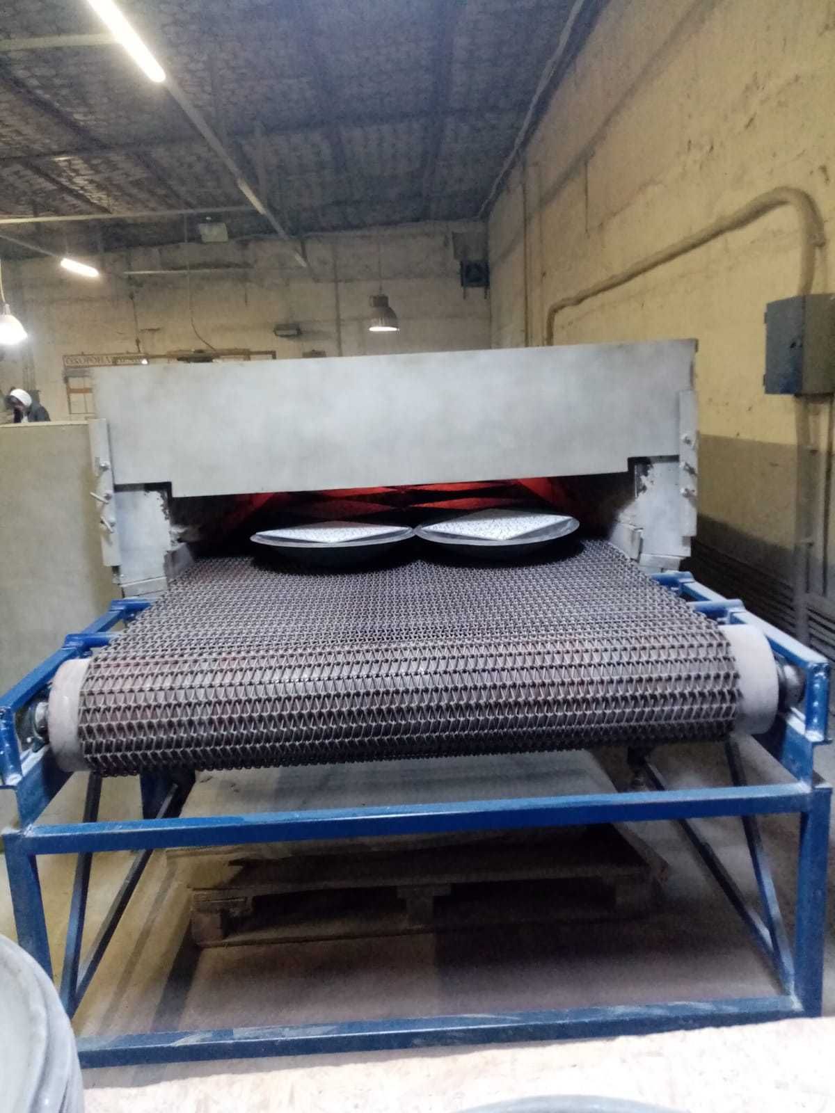 Туннельная печь с ИК нагревом для обжига стекла, температура до 700°C