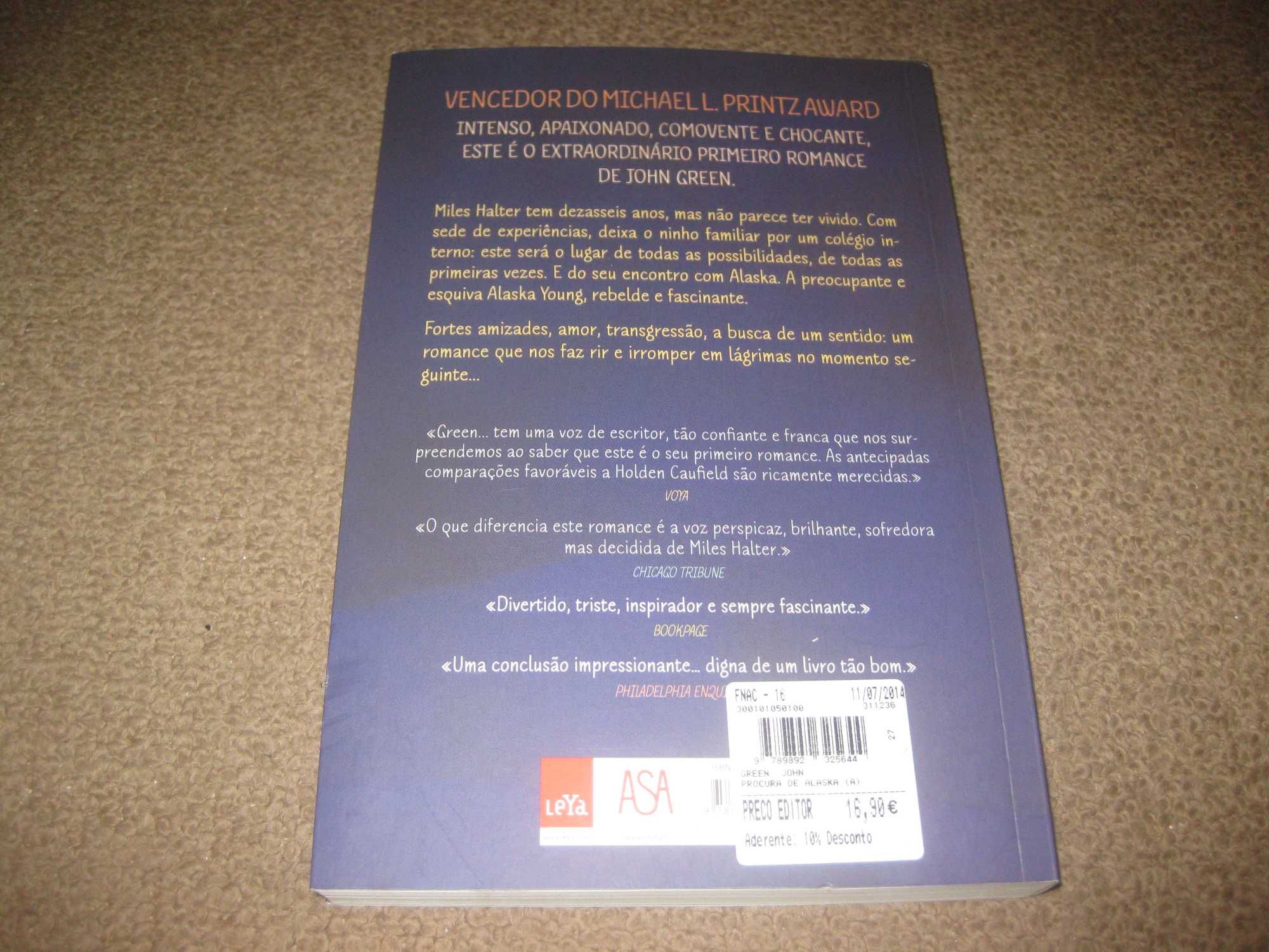 Livro "Á Procura de Alaska" de John Green