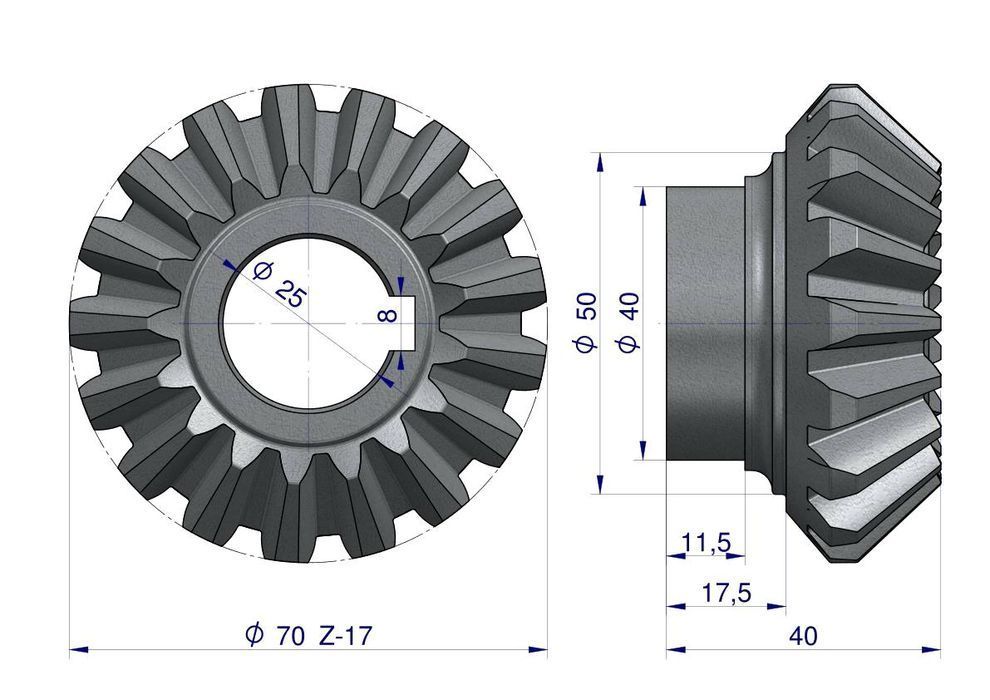 Koło stożkowe małe do Kosiarka rotacyjna polska 1.85 Waryński