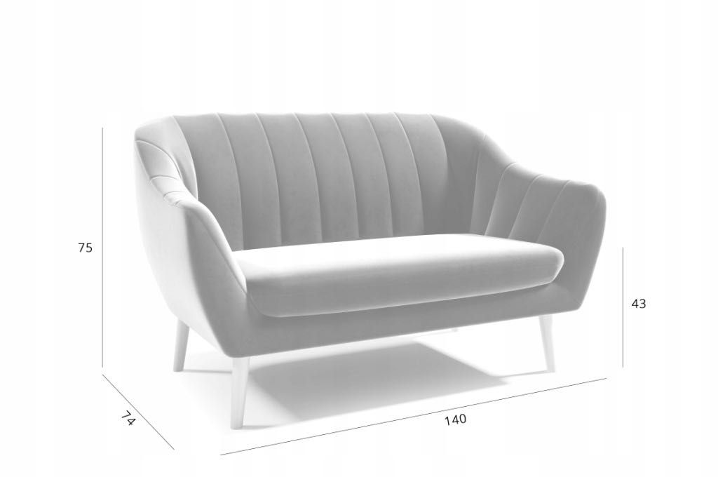 Sofa dwuosobowa Vermont - typ skandynawski