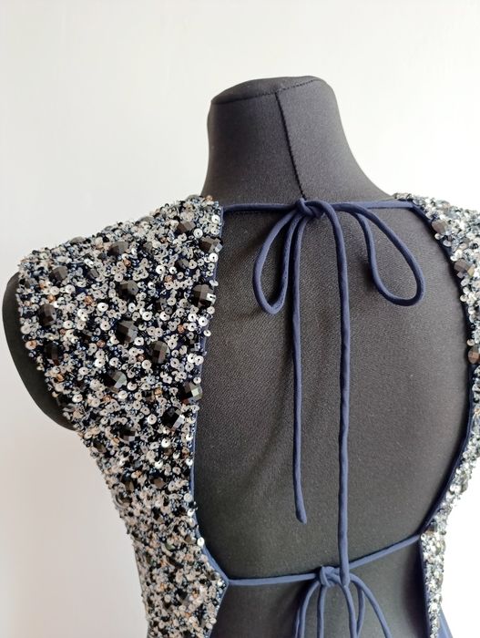 Granatowa suknia wieczorowa Riccovero rozmiar XL