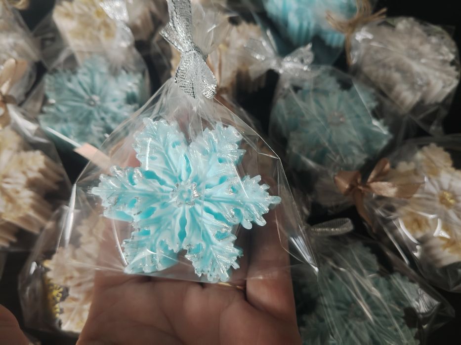 Mydełko śnieżynka. Upominek świąteczny,Mikołajkowy.