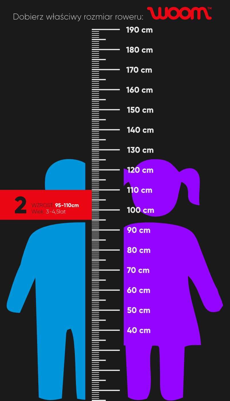 Dziecięcy rower woom 2 fioletowy 2023 wiek: 3-4,5lat