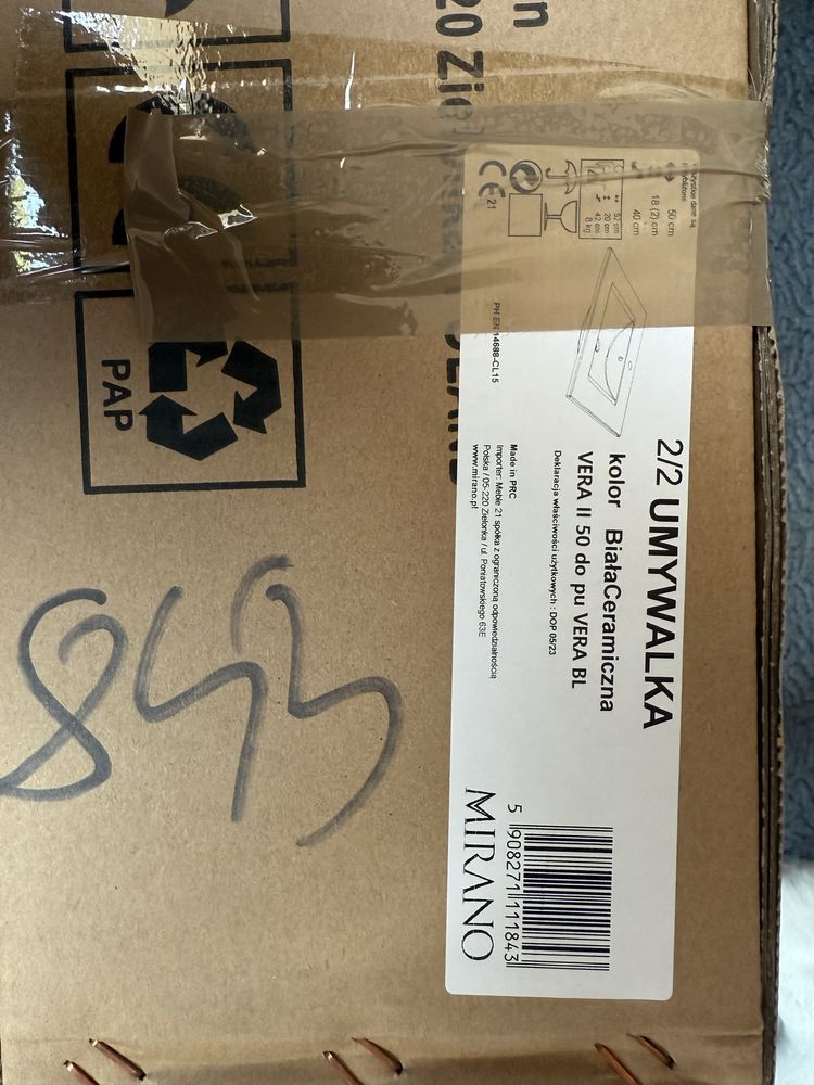 Umywalka nablatowa 50 Biała VERA II