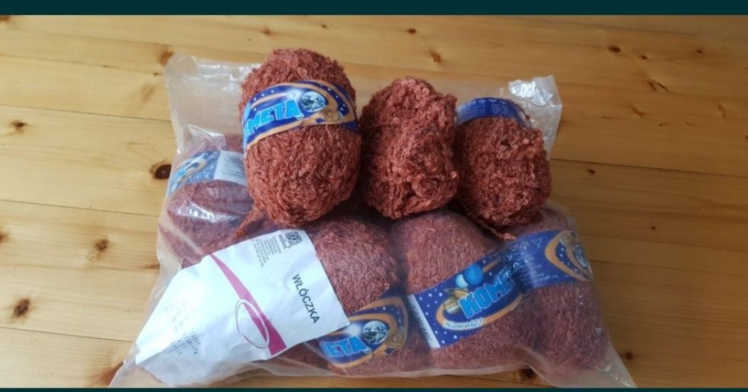 Wloczki 12 sztuk rudy