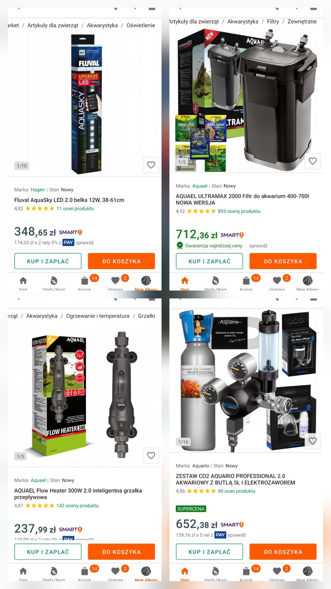 Zestaw akwariowy, akwarium z całym osprzętem.