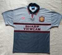 Koszulka wyjazdowa Manchester United Umbro Sharp Viewcam 1995-96 r.M