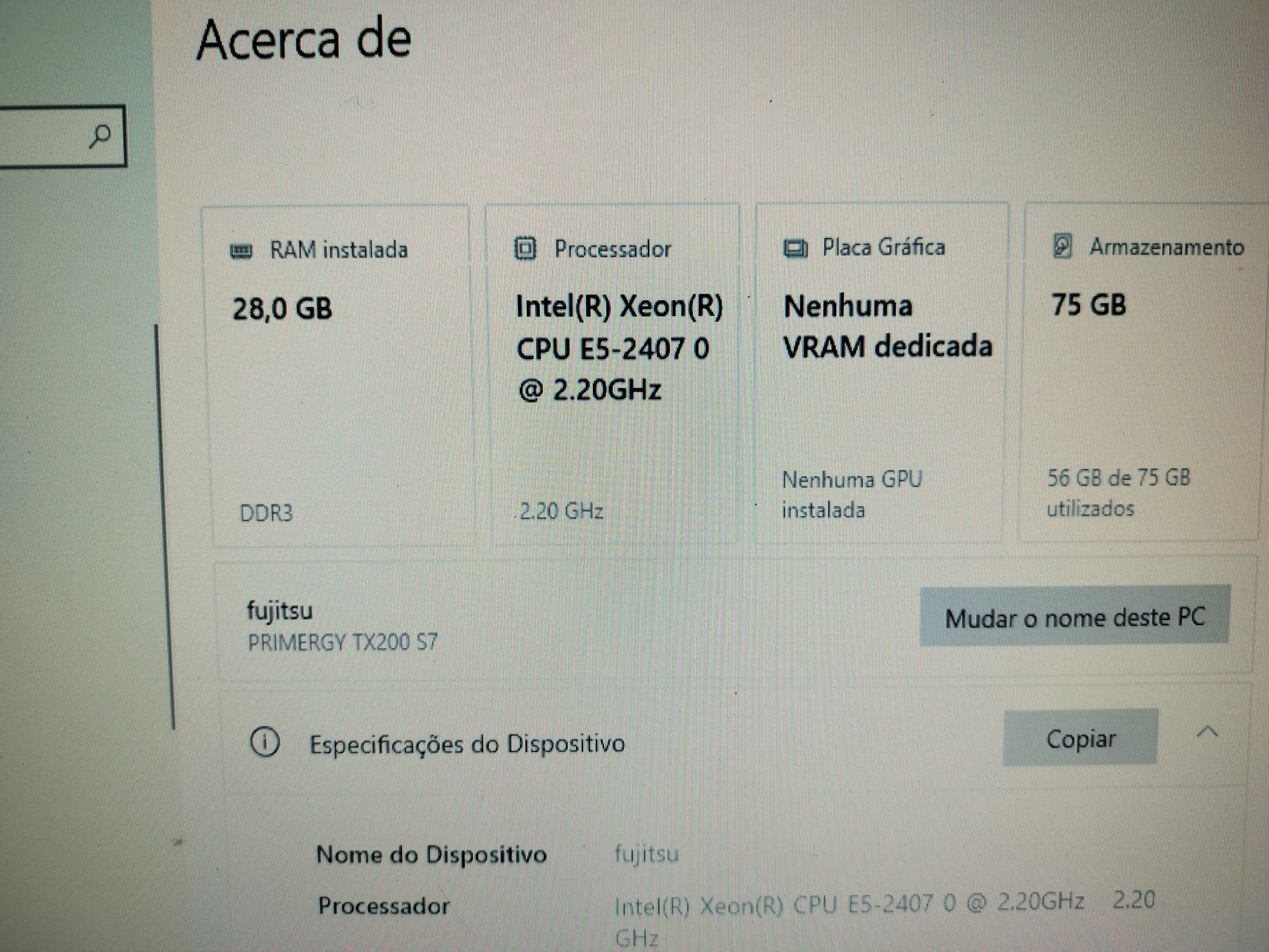 Servidor Fujitsu  primergy