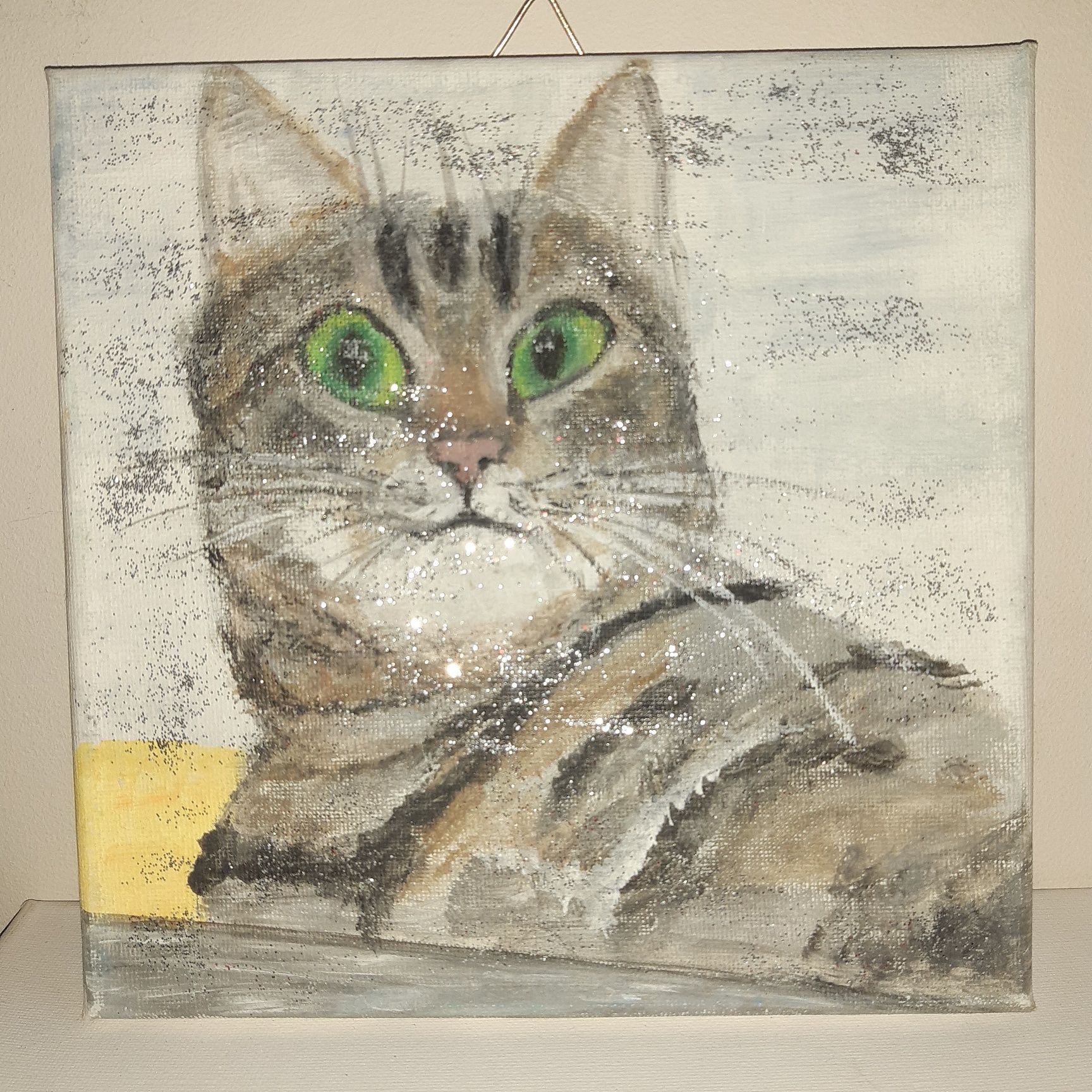 Obrazek 20×20cm p.t" Kot na szafie"