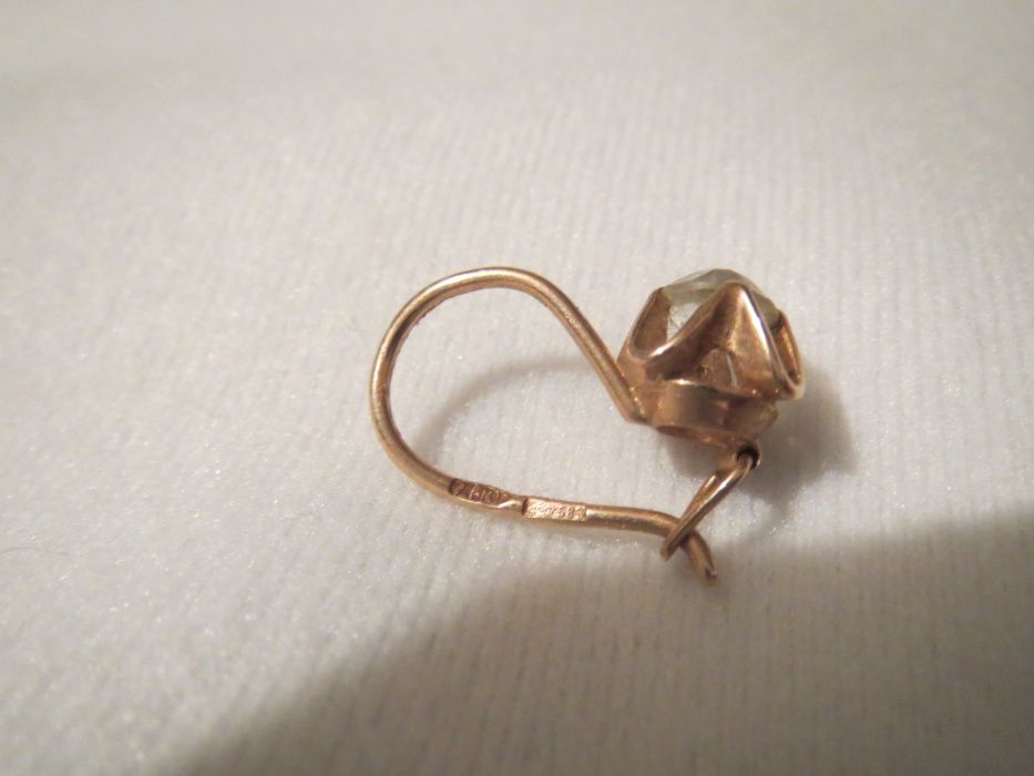 Серьги с камнями  золотые 583 проба, СССР