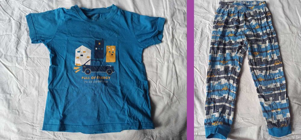 Piżama niebieska 5.10.15 auta r. 110/116