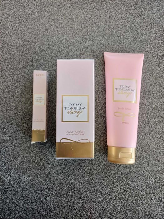 Zestaw Today Tomorrow Always różowe woda, balsam, perfumetka