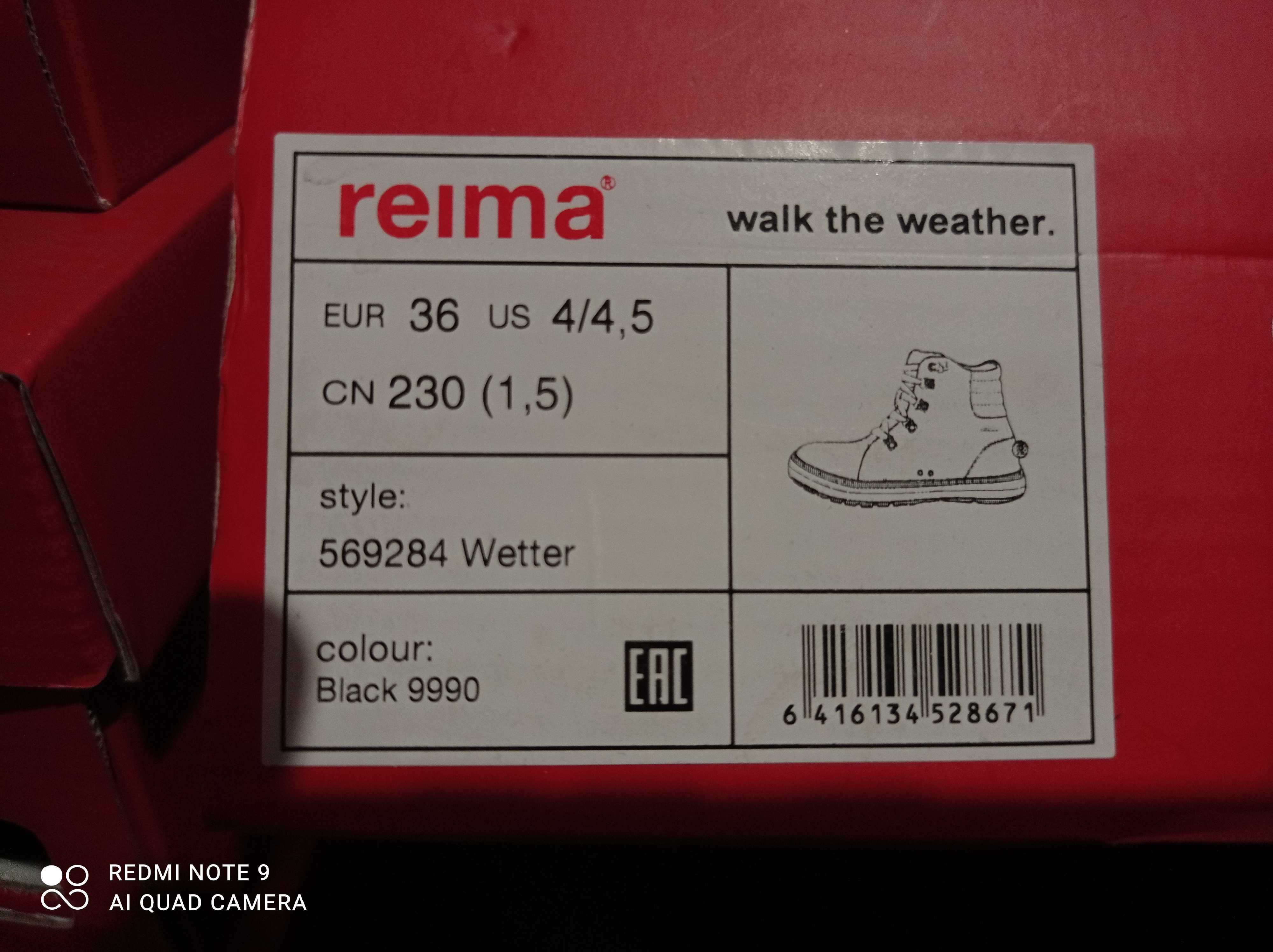 Nowe buty zimowe dziecięce REIMA wetter rozm 36