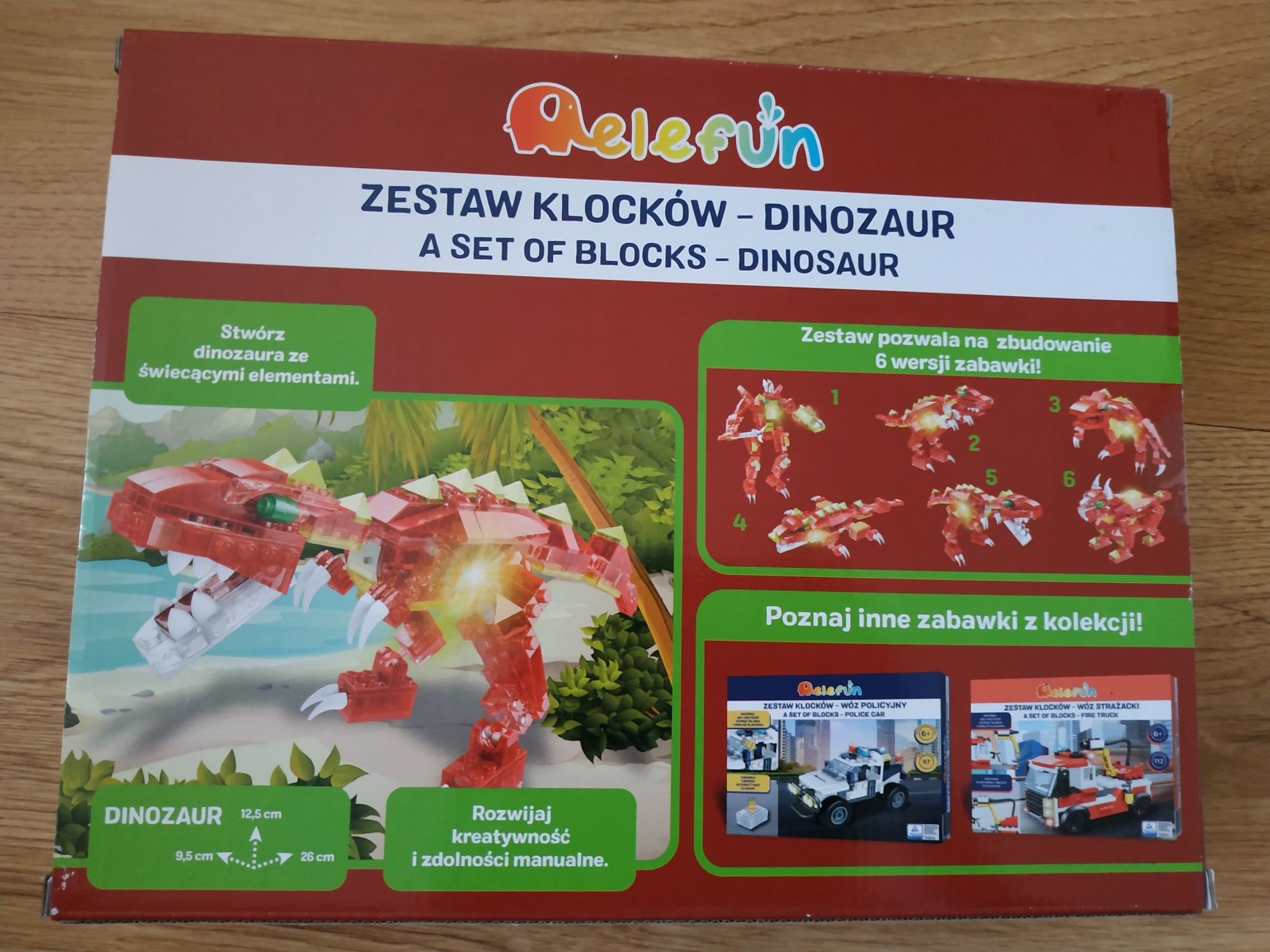 Zestaw klocków DINOZAUR Elefun 6 w 1