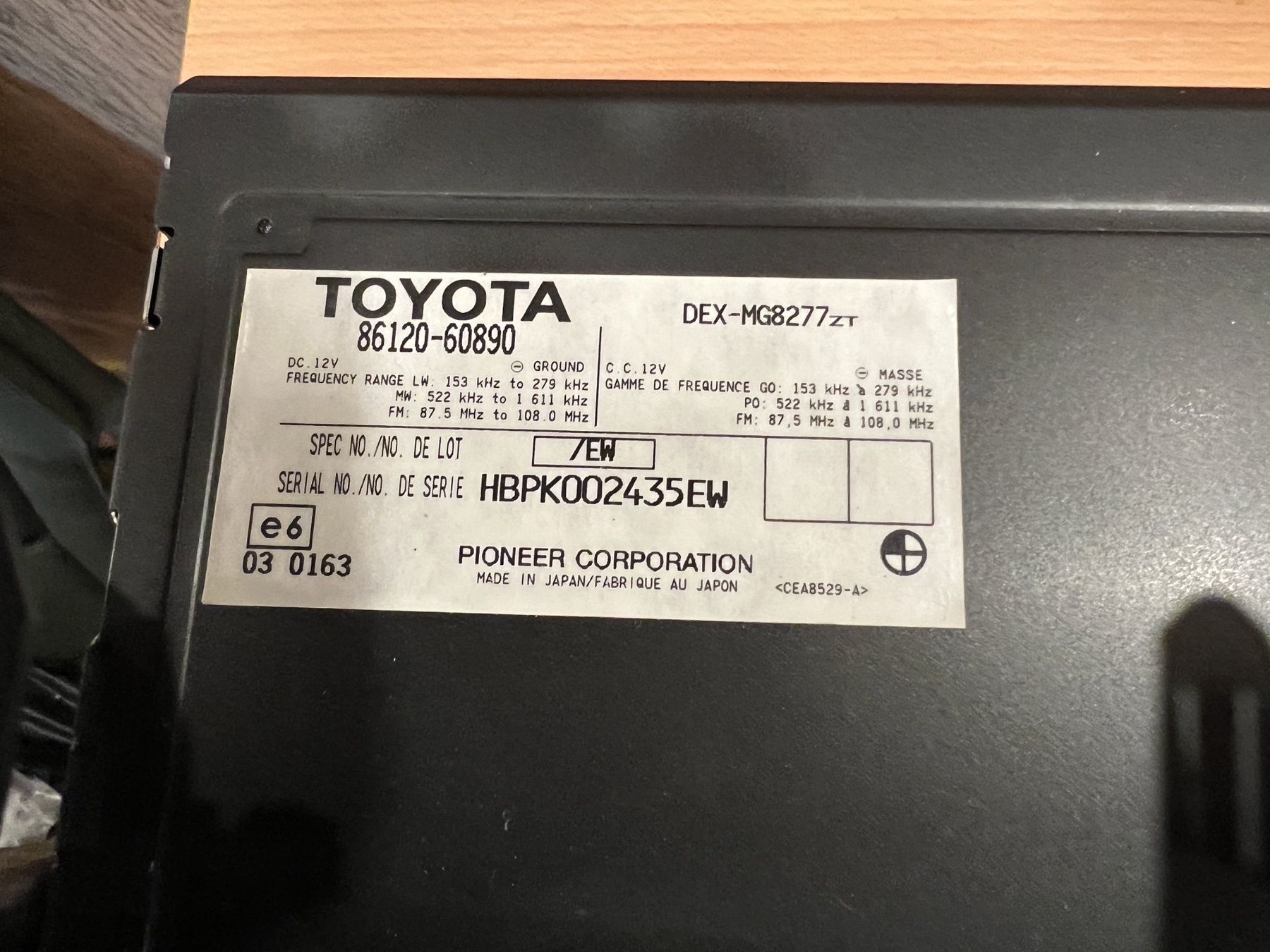 Штатна магнітола 86120-60890 для Toyota Land Cruiser 20