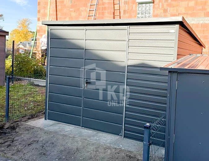 Schowek - Domek Ogrodowy 3M X 2M - Spad W Tył -  Antracyt Tkd428