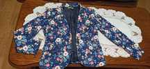 Marynarka damska Made In Italy XL 42 niebieska w kwiaty bdb żakiet