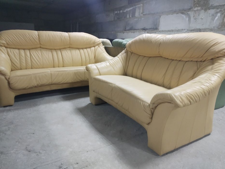 Кожаный бежевый диван «Gold» из Германии! (150614)