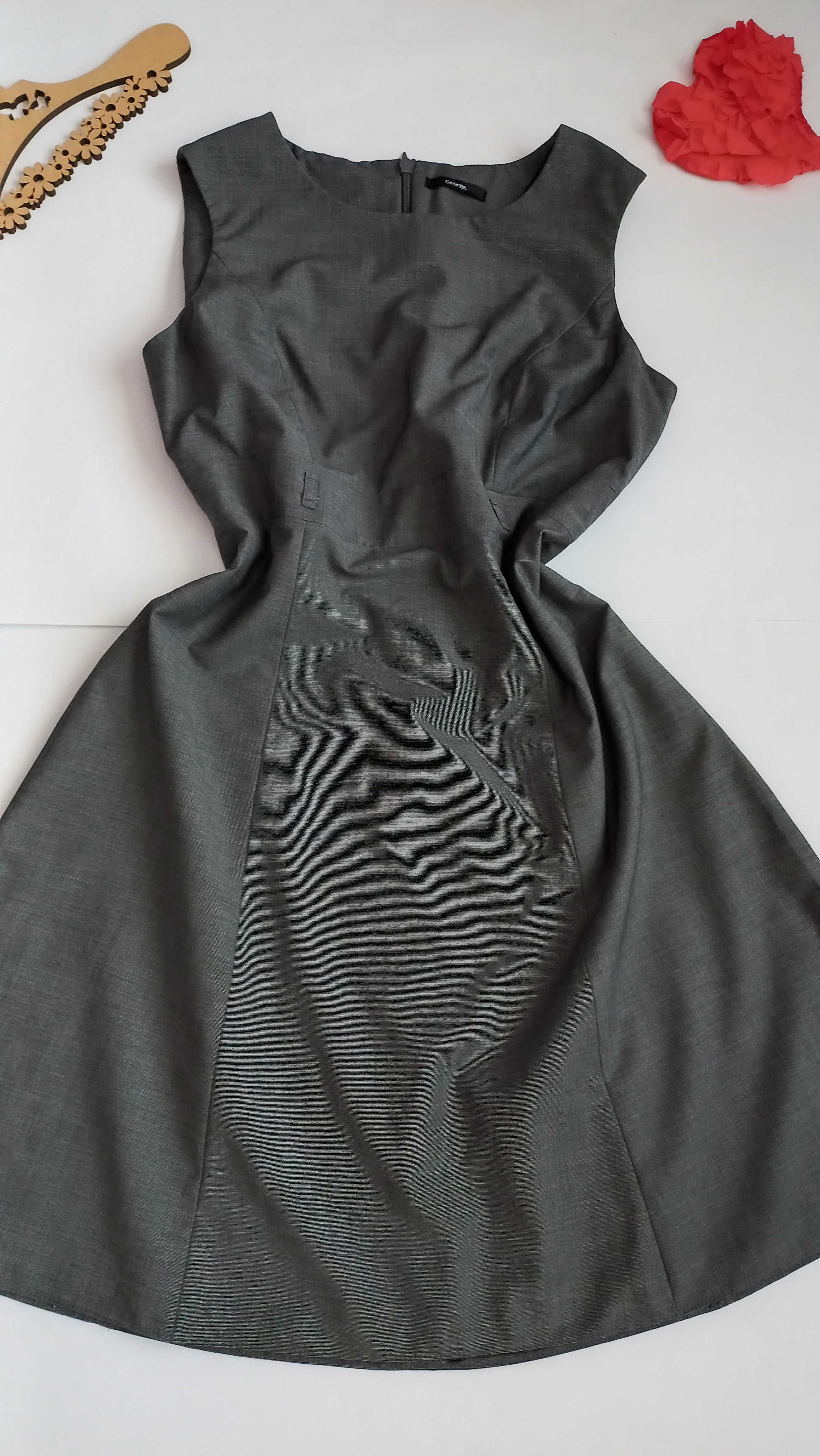 Сіре плаття сарафан 50 52 розмір міді