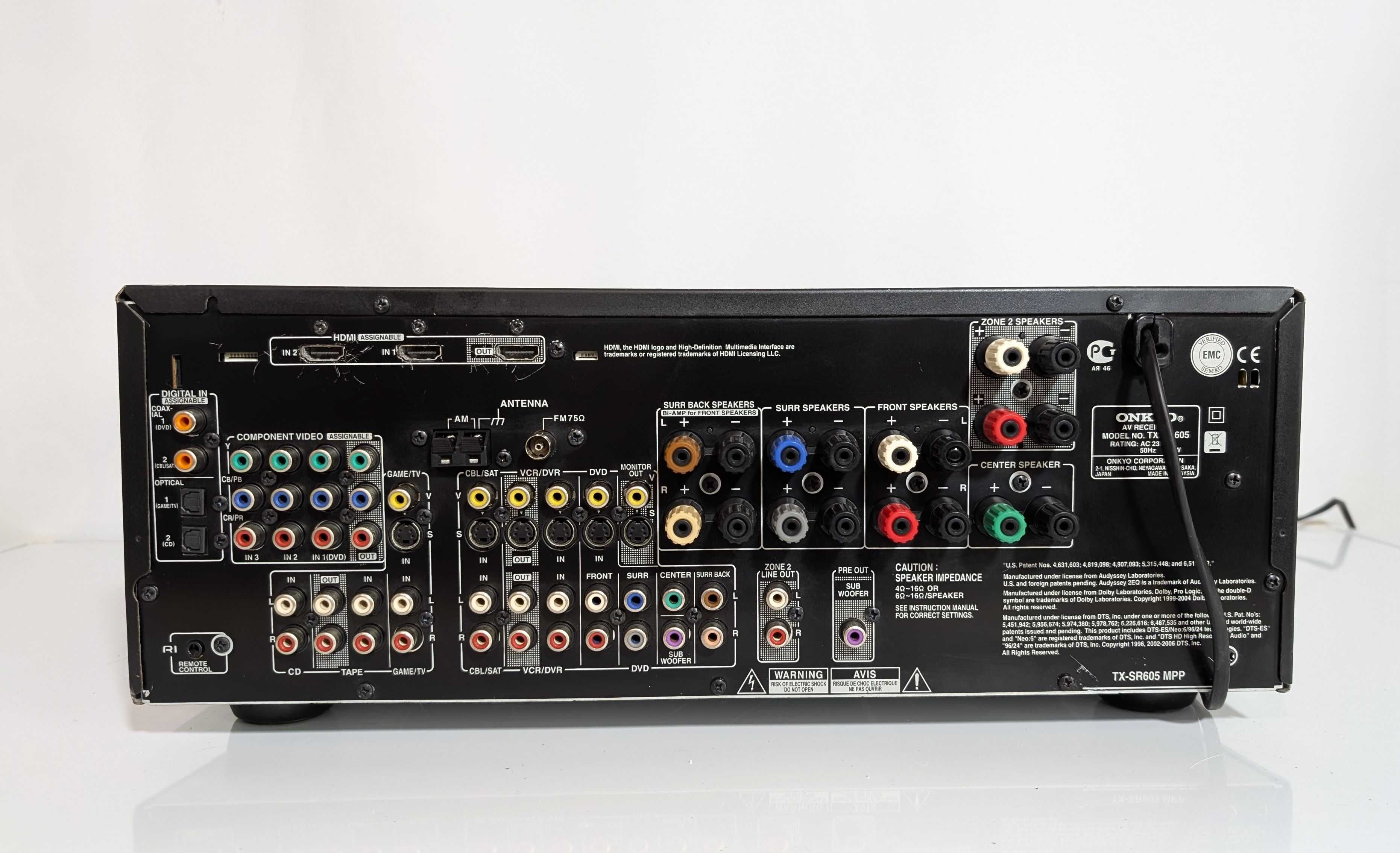 7.1 ресивер Onkyo TX-SR605, має 140 Вт/канал /HDMI /ЦАП /4-16 Ом/Dolby