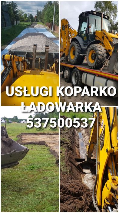 Usługi koparko ładowarka Koparka Rowy Piesek Rozbiórki Wyburzenia