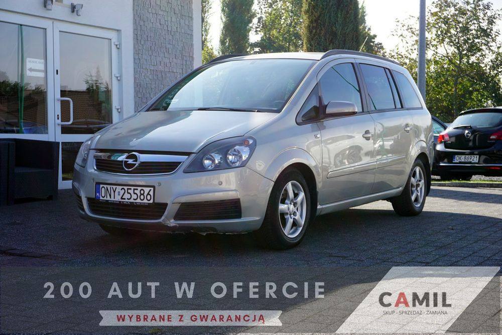 Opel Zafira 1.6 Benzyna 105KM, 7 miejsc, B.T. 07.26r., OC. 09.26r.,