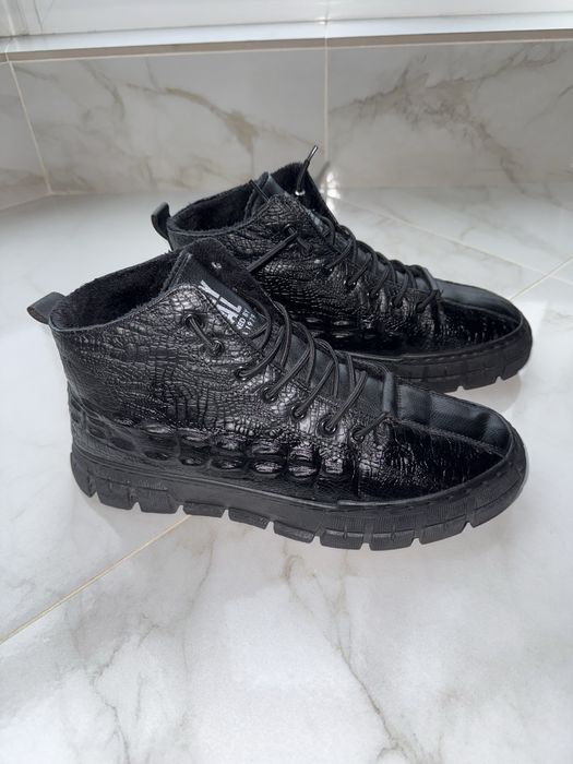 Чоловічі зимові черевики еко-шкіра