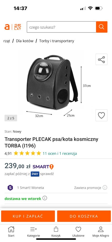 Plecak transporter dla psa/kota