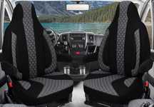Pokrowce na siedzenia , kempingowych FIAT Ducato czarne/szare