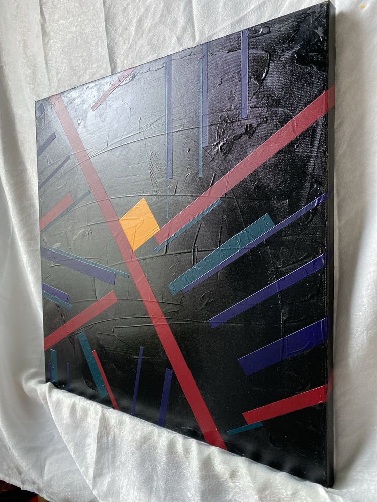 Abstrakcja obraz akrylowy na płótno poliestrowe 40x40 "Point of view"