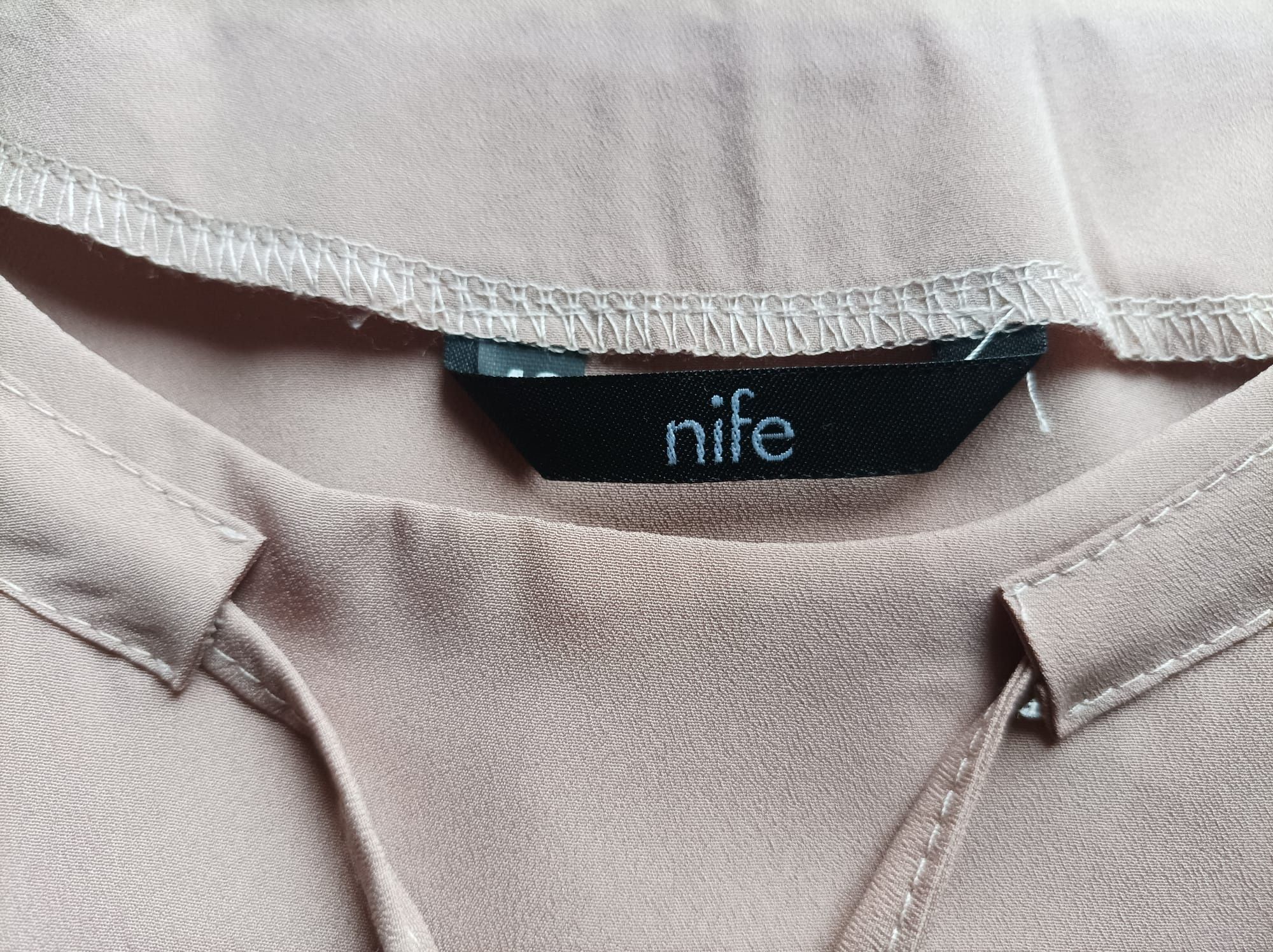 Bluzka szerokie rękawy Nife XL L M elegancka beżowa modna 42 40 38