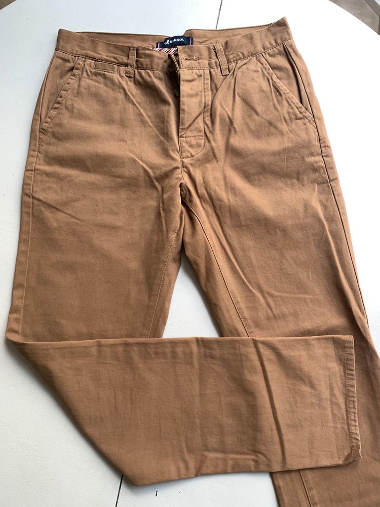 Spodnie Kangol męskie, kamelowy jeans