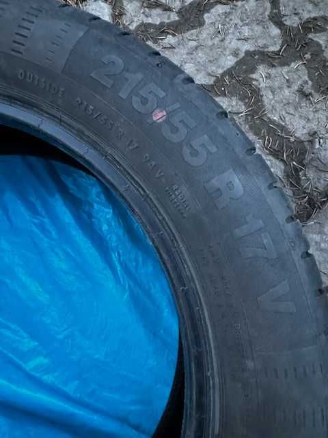 Opony Continental 215/55 r17, jak nowe