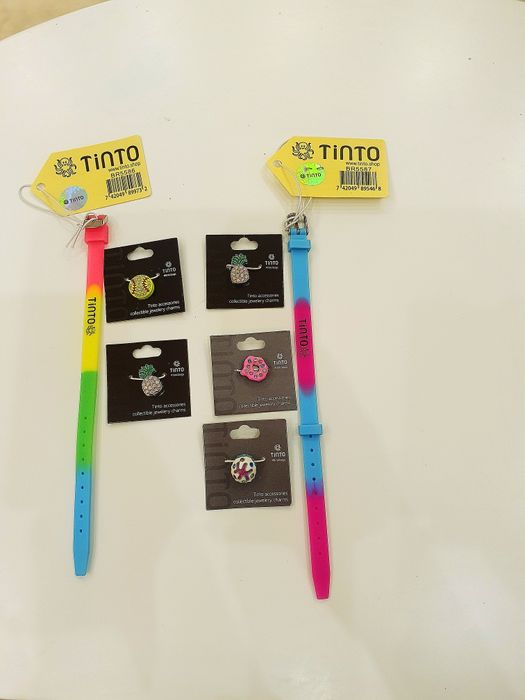 Браслет Тинто с шармами,яркие,сумочка Хеллоу Китти силиконовая+подарок