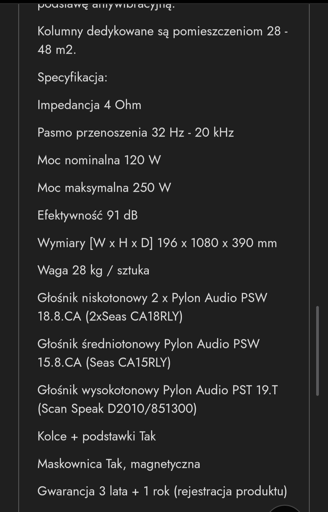 Kolumny Pylon Audio Diamond 2szt .