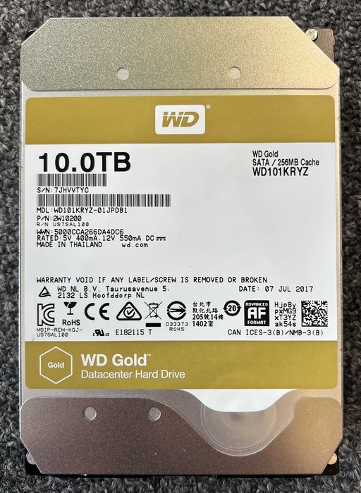 HDD Dysk serwerowy Western Digital Gold WD102KRYZ 10TB 3,5"