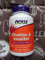 Холин инозитол інозитол NOW Foods Choline & Inositol 100 капсул