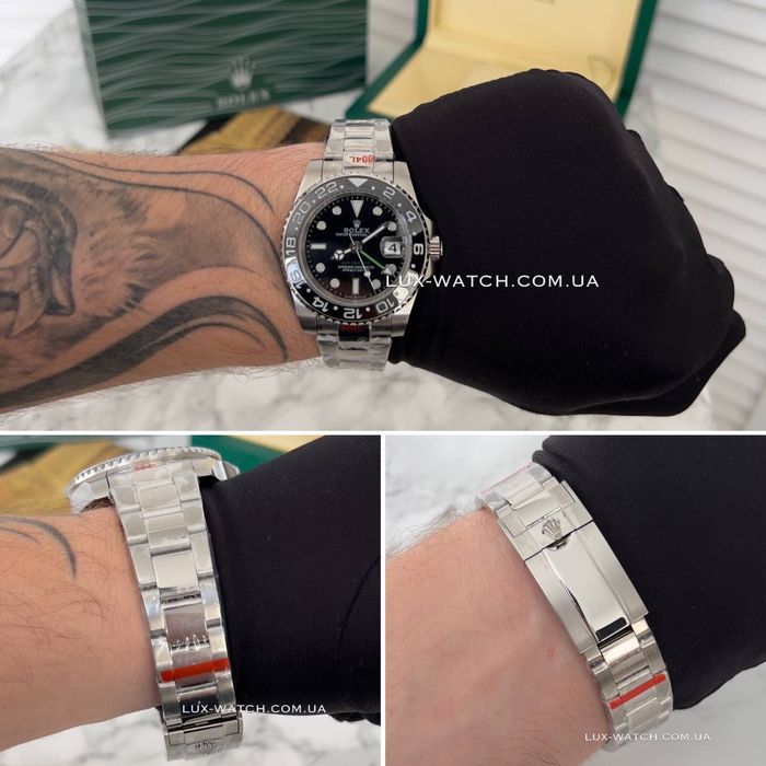 Часы Rolex GMT-Master II Silver-Black годинник