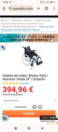 Cadeira de rodas Breezy style nova